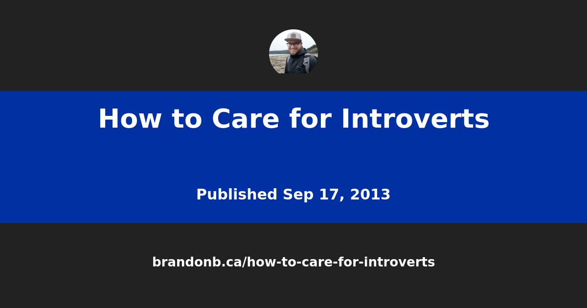 How to Care for Introverts Brandon's Blog